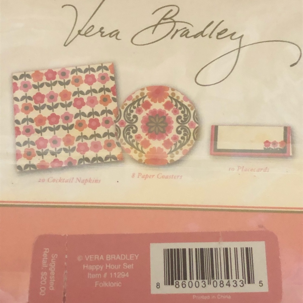 🌸 Vera Bradley Folkloric Happy Hour Set - Picture 2 of 2
